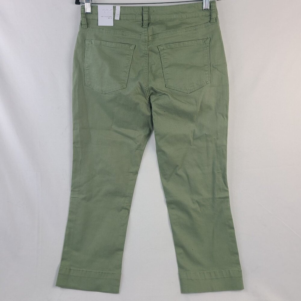 STS Blue Bella Mid Rise Sage Green Crop Straight Leg Pants Size 28 - Picture 5 of 7